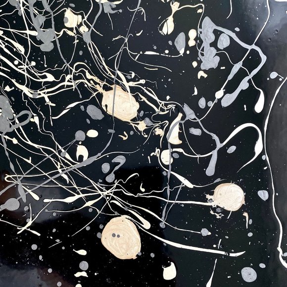 Teeming 3 - Original Art Mixed Media Oil Painting Framed 14"x14" - Picture 6 of 8